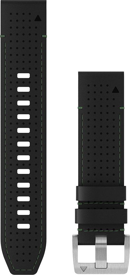 Ремешок гибридный кожано-каучуковый Garmin MARQ GEN2 QuickFit 22 мм Black/Green 010-13225-09