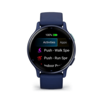 Фитнес часы Garmin Vivoactive 5 Metallic Navy c силиконовым ремешком 010-02862-12