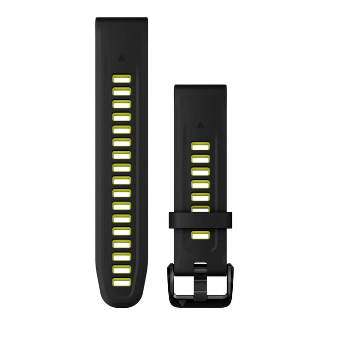Сменный ремешок Garmin QuickFit 20 мм Black Electric Lime силиконовый 010-13279-03