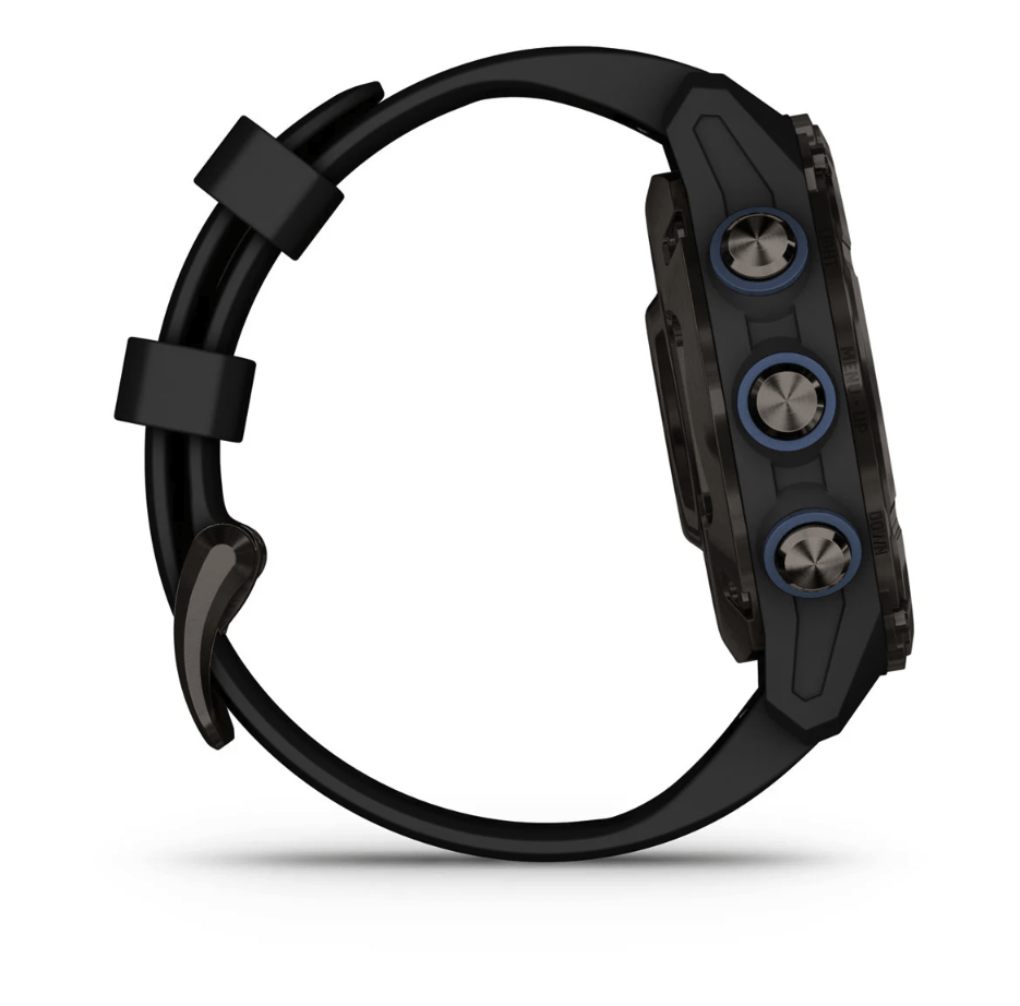 Спортивные часы Garmin Descent Mk3i (43мм) Carbon Gray DLC Titanium c черным силиконовым ремешком 010-02753-11