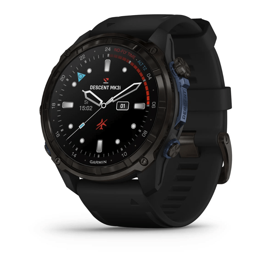 Спортивные часы Garmin Descent Mk3i (51мм) Carbon Gray DLC Titanium c черным силиконовым ремешком 010-02752-11