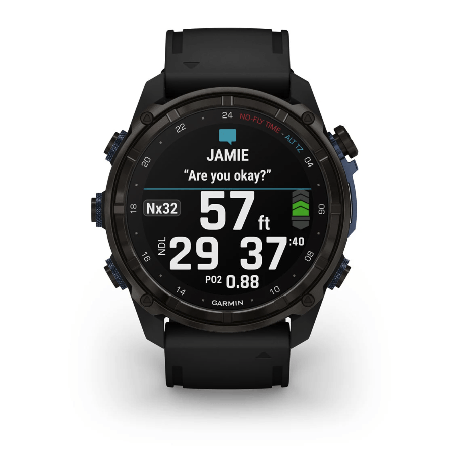 Спортивные часы Garmin Descent Mk3i (51мм) Carbon Gray DLC Titanium c черным силиконовым ремешком 010-02752-11