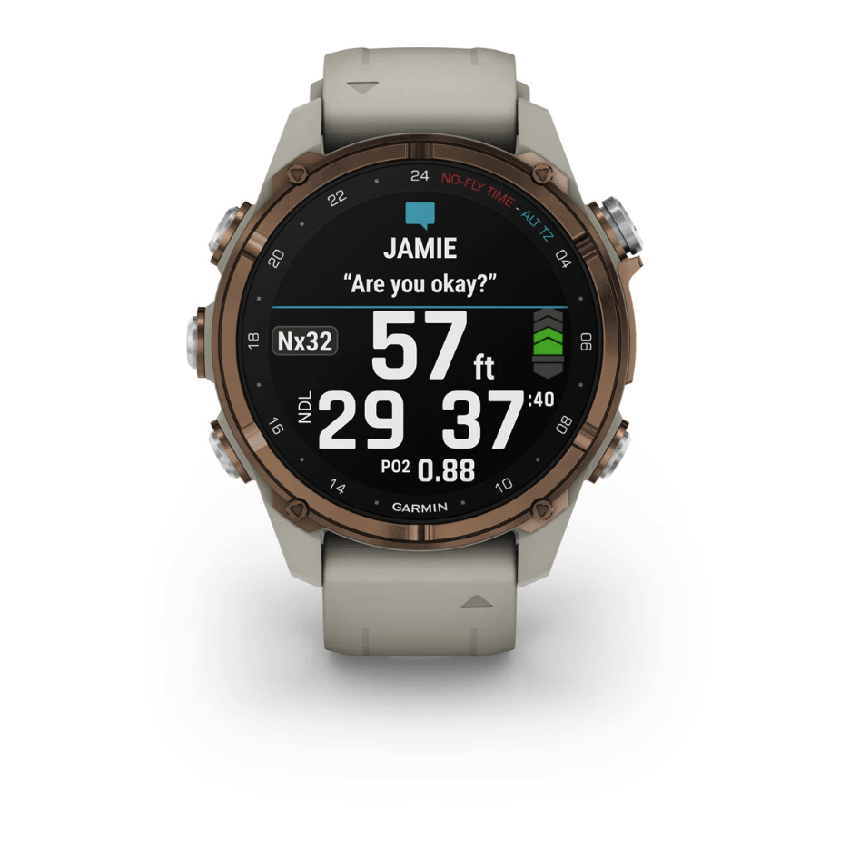 Спортивные часы Garmin Descent Mk3i (43мм) Bronze PVD Titanium with French Gray с силиконовым ремешком 010-02753-14