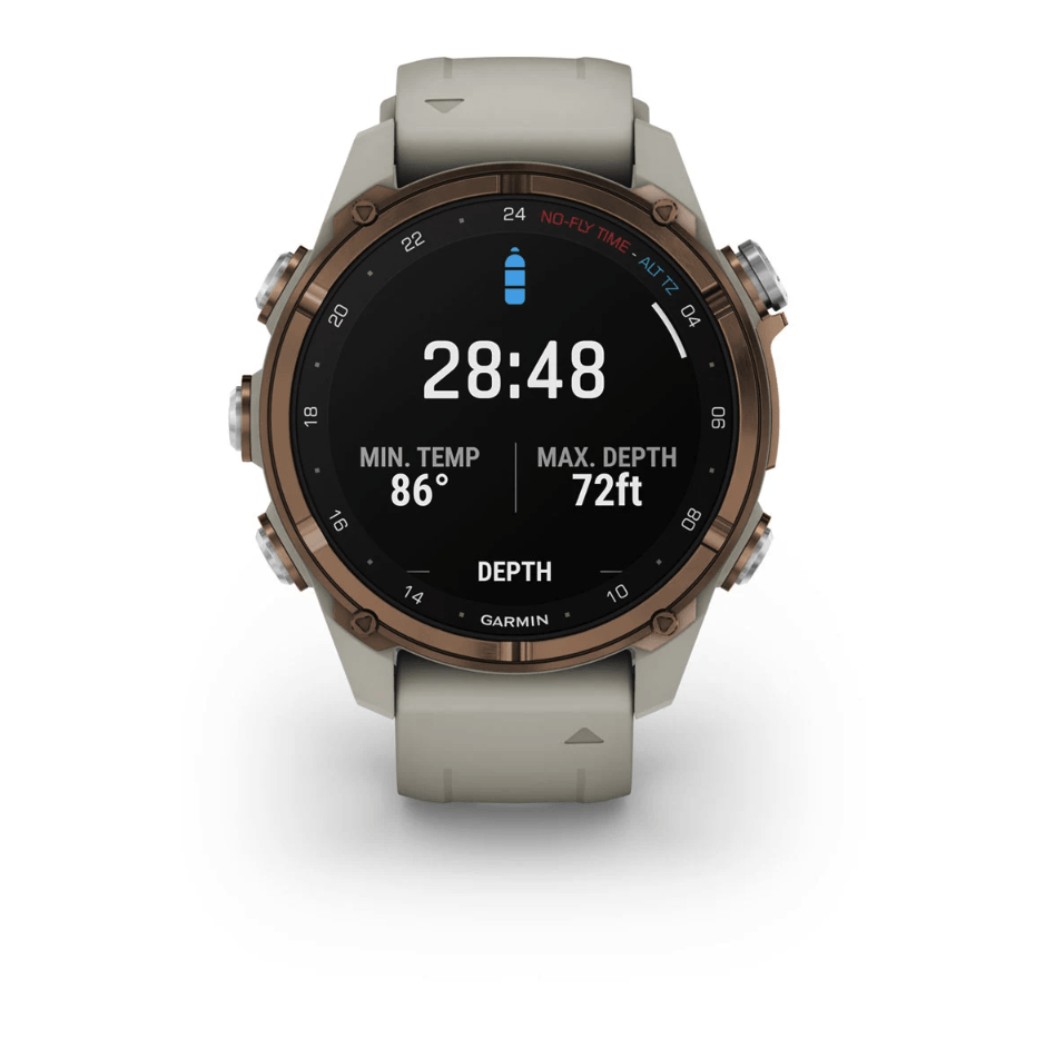 Спортивные часы Garmin Descent Mk3i (43мм) Bronze PVD Titanium with French Gray с силиконовым ремешком 010-02753-14