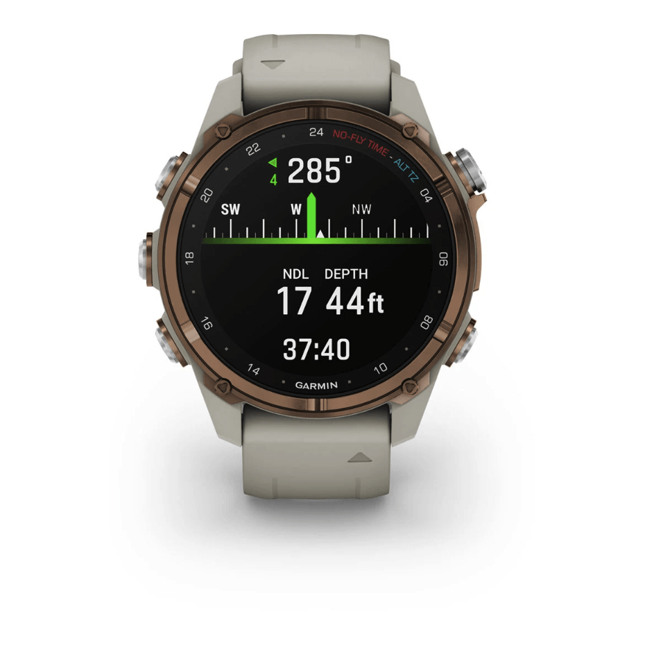 Спортивные часы Garmin Descent Mk3i (43мм) Bronze PVD Titanium with French Gray с силиконовым ремешком 010-02753-14