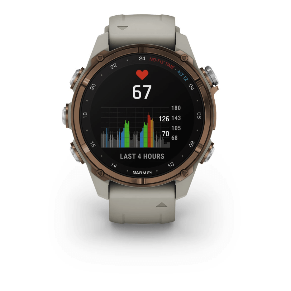 Спортивные часы Garmin Descent Mk3i (43мм) Bronze PVD Titanium with French Gray с силиконовым ремешком 010-02753-14