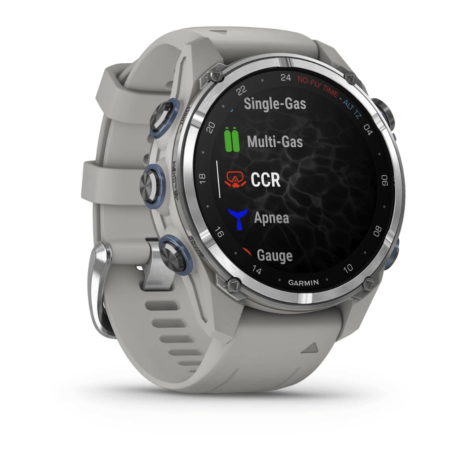 Спортивные часы Garmin Descent Mk3 (43мм) Stainless Steel with Fog Gray с силиконовым ремешком 010-02753-04