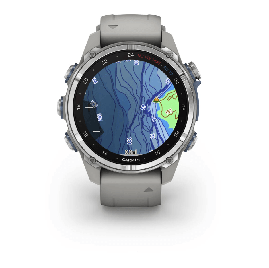 Спортивные часы Garmin Descent Mk3 (43мм) Stainless Steel with Fog Gray с силиконовым ремешком 010-02753-04