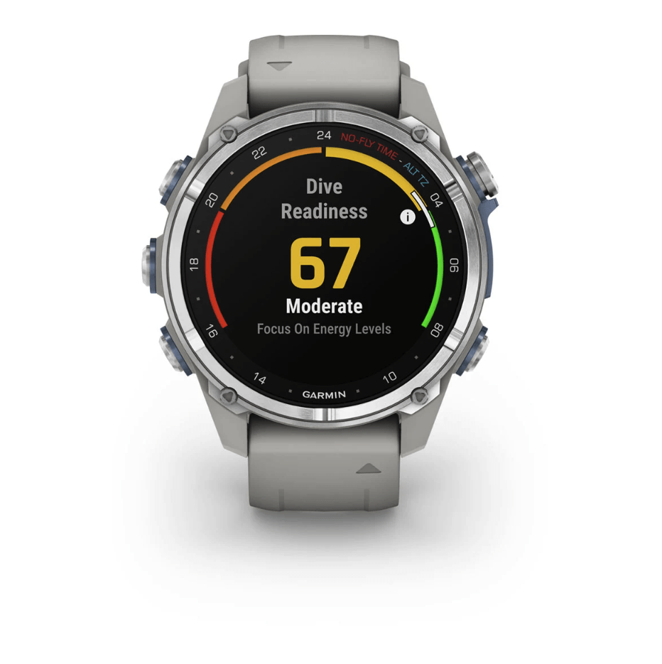 Спортивные часы Garmin Descent Mk3 (43мм) Stainless Steel with Fog Gray с силиконовым ремешком 010-02753-04