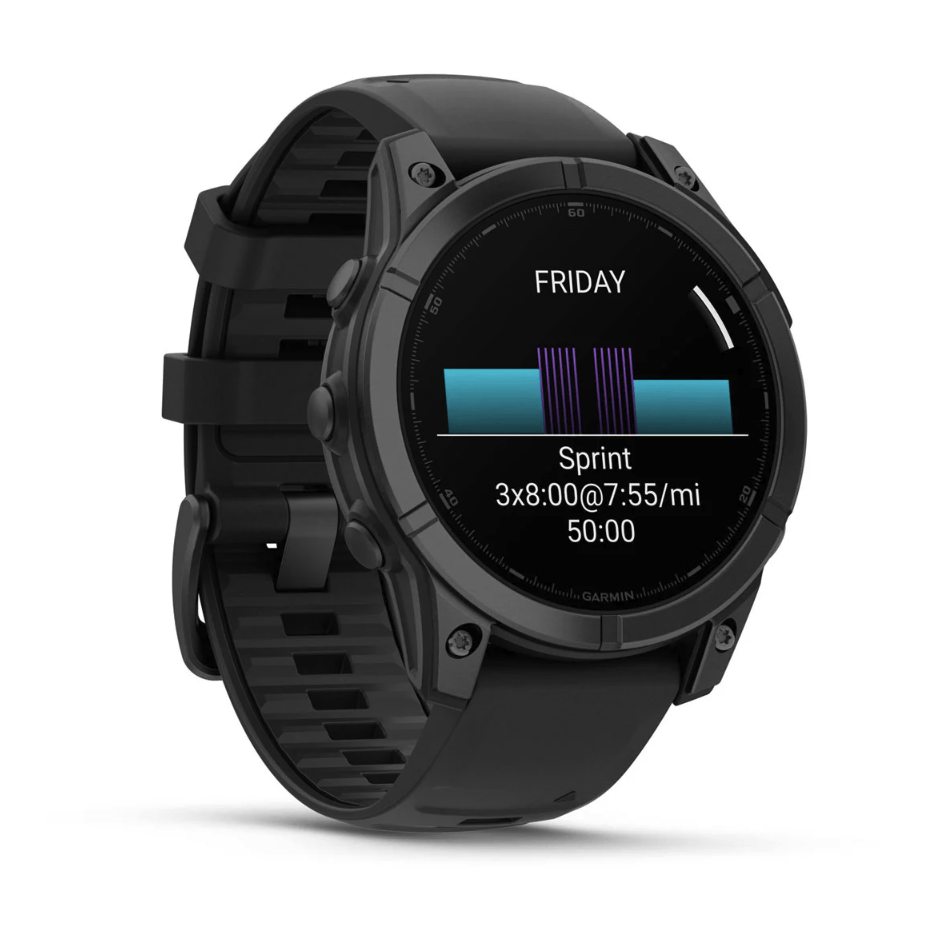 Спортивные часы Garmin Fenix E Amoled 47мм Slate Gray Steel с черным силиконовым ремешком 010-03025-01