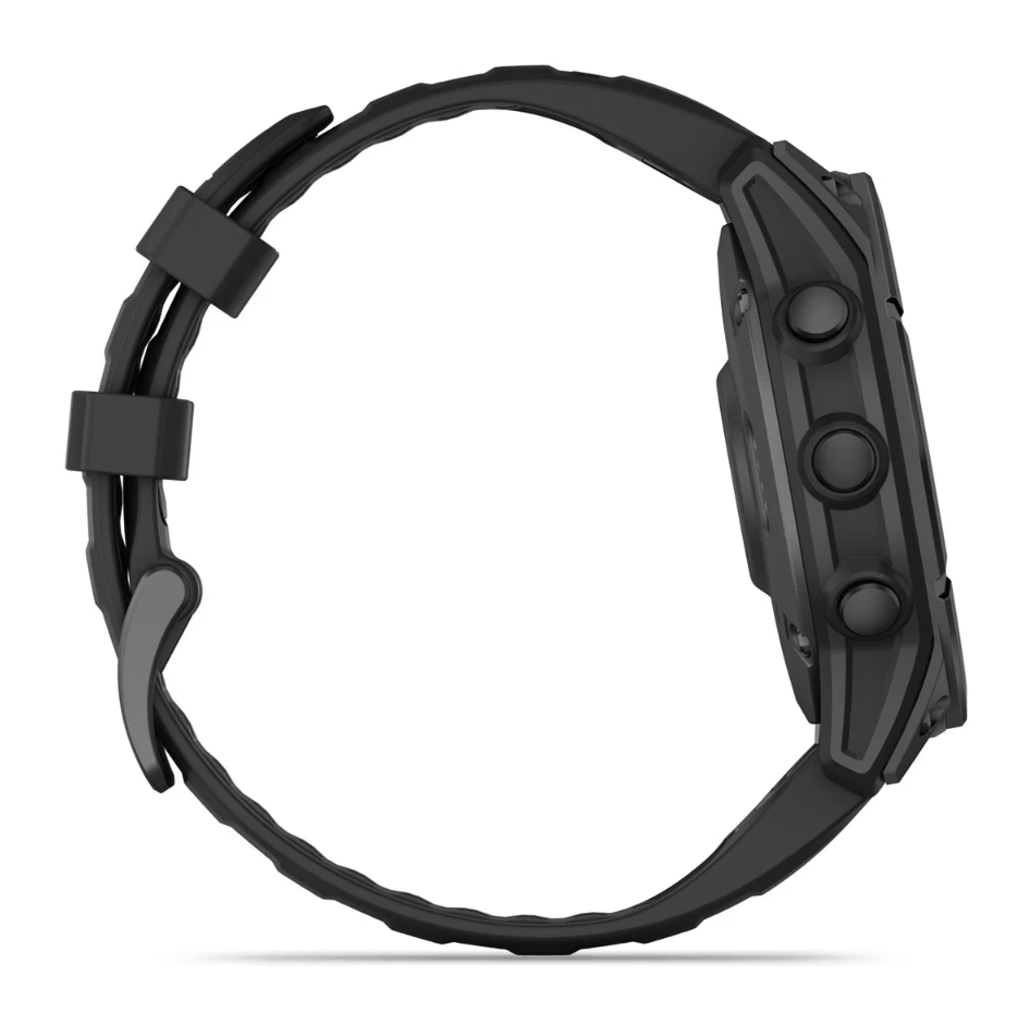 Спортивные часы Garmin Fenix E Amoled 47мм Slate Gray Steel с черным силиконовым ремешком 010-03025-01