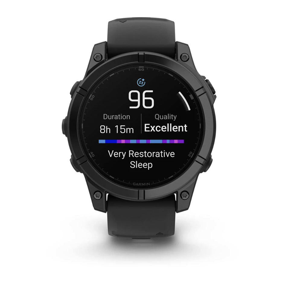Спортивные часы Garmin Fenix E Amoled 47мм Slate Gray Steel с черным силиконовым ремешком 010-03025-01