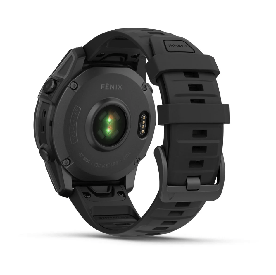 Спортивные часы Garmin Fenix E Amoled 47мм Slate Gray Steel с черным силиконовым ремешком 010-03025-01