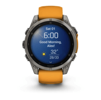 Спортивные часы Garmin Fenix 8 Amoled 47мм Sapphire Titanium с оранжевым силиконовым ремешком 010-02904-11