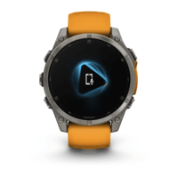 Спортивные часы Garmin Fenix 8 Amoled 47мм Sapphire Titanium с оранжевым силиконовым ремешком 010-02904-11