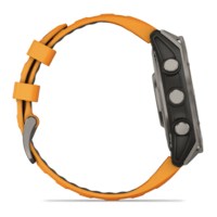 Спортивные часы Garmin Fenix 8 Amoled 47мм Sapphire Titanium с оранжевым силиконовым ремешком 010-02904-11