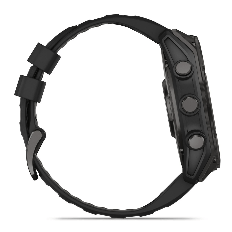 Спортивные часы Garmin Fenix 8 Amoled 51мм Sapphire Titanium Carbon Gray с серым силиконовым ремешком 010-02905-21
