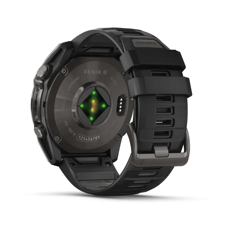Спортивные часы Garmin Fenix 8 Amoled 51мм Sapphire Titanium Carbon Gray с серым силиконовым ремешком 010-02905-21