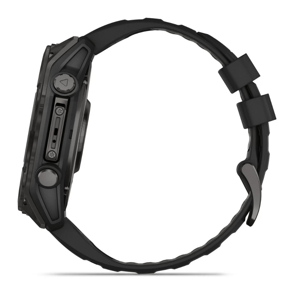 Спортивные часы Garmin Fenix 8 Amoled 51мм Sapphire Titanium Carbon Gray с серым силиконовым ремешком 010-02905-21