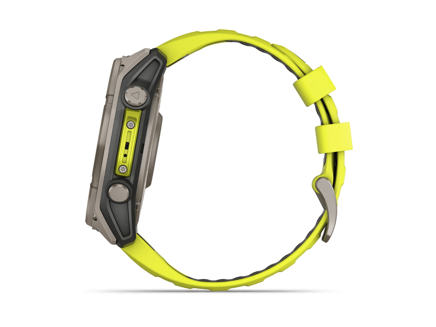 Спортивные часы Garmin Fenix 8 Solar 47мм Sapphire Titanium с желтым силиконовым ремешком 010-02906-21