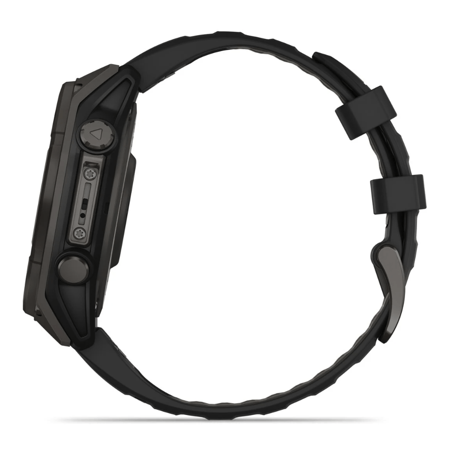 Спортивные часы Garmin Fenix 8 Solar 47мм Sapphire Carbon Gray DLC Titanium с черным силиконовым ремешком 010-02906-11
