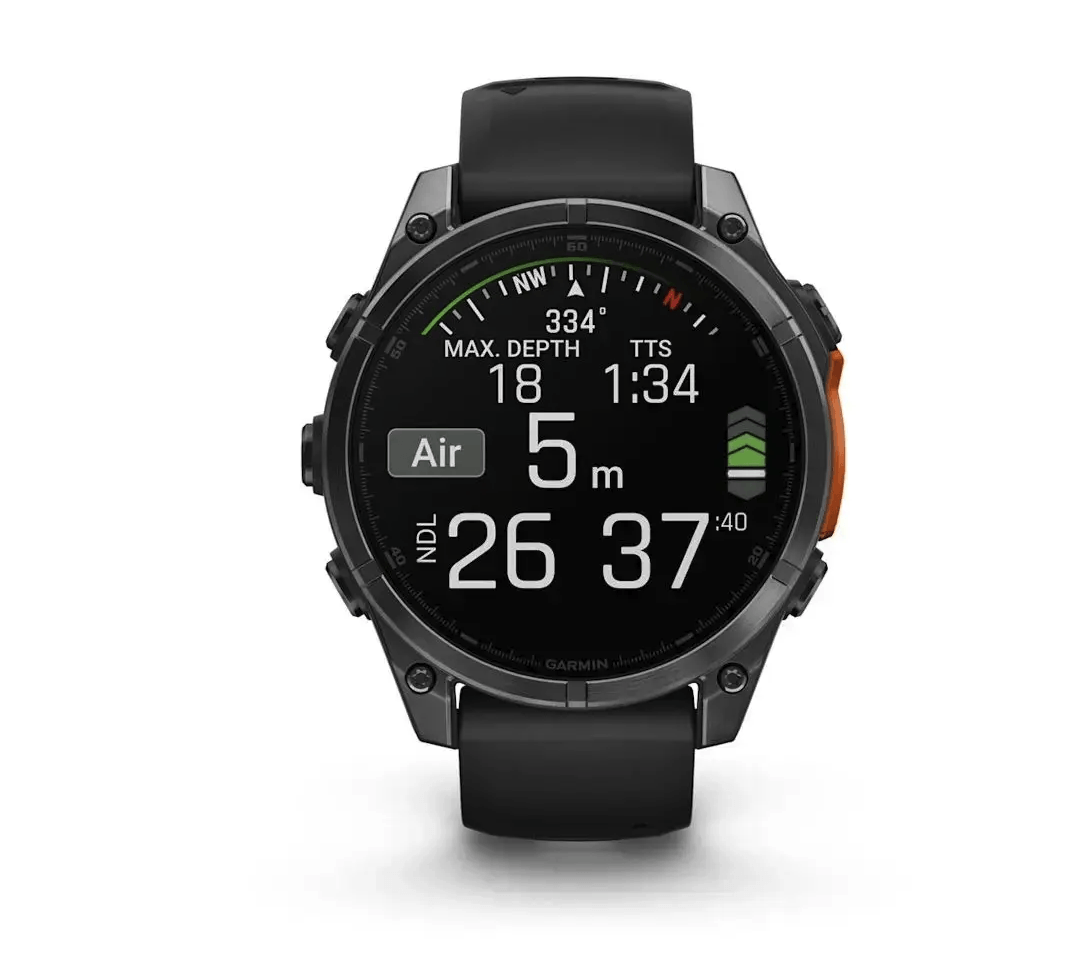 Спортивные часы Garmin Fenix 8 Amoled 47мм Slate Gray с черным силиконовым ремешком 010-02904-00