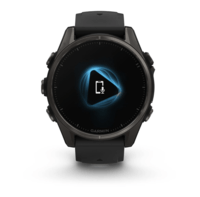 Спортивний годинник Garmin Fenix 8 Amoled 43мм Sapphire Carbon Gray DLC Titanium с черным силиконовым ремешком 010-02903-21