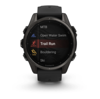 Спортивний годинник Garmin Fenix 8 Amoled 43мм Sapphire Carbon Gray DLC Titanium с черным силиконовым ремешком 010-02903-21