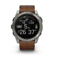 Спортивные часы Garmin Fenix 8 Amoled 51мм Sapphire Carbon Grey с коричневым кожаным ремешком 010-02905-40