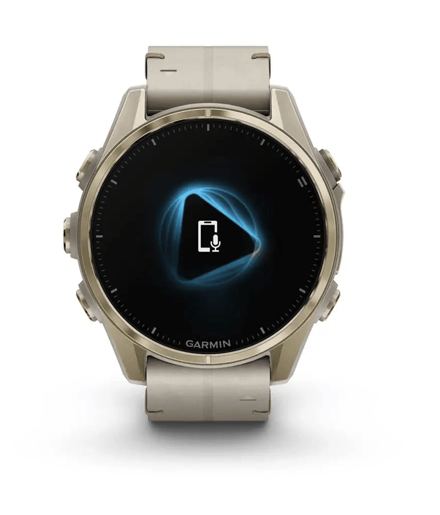 Спортивний годинник Garmin Fenix 8 Amoled 43мм Sapphire Soft Gold с песчаным кожаным ремешком 010-02903-40