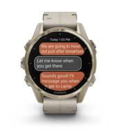 Спортивний годинник Garmin Fenix 8 Amoled 43мм Sapphire Soft Gold с песчаным кожаным ремешком 010-02903-40