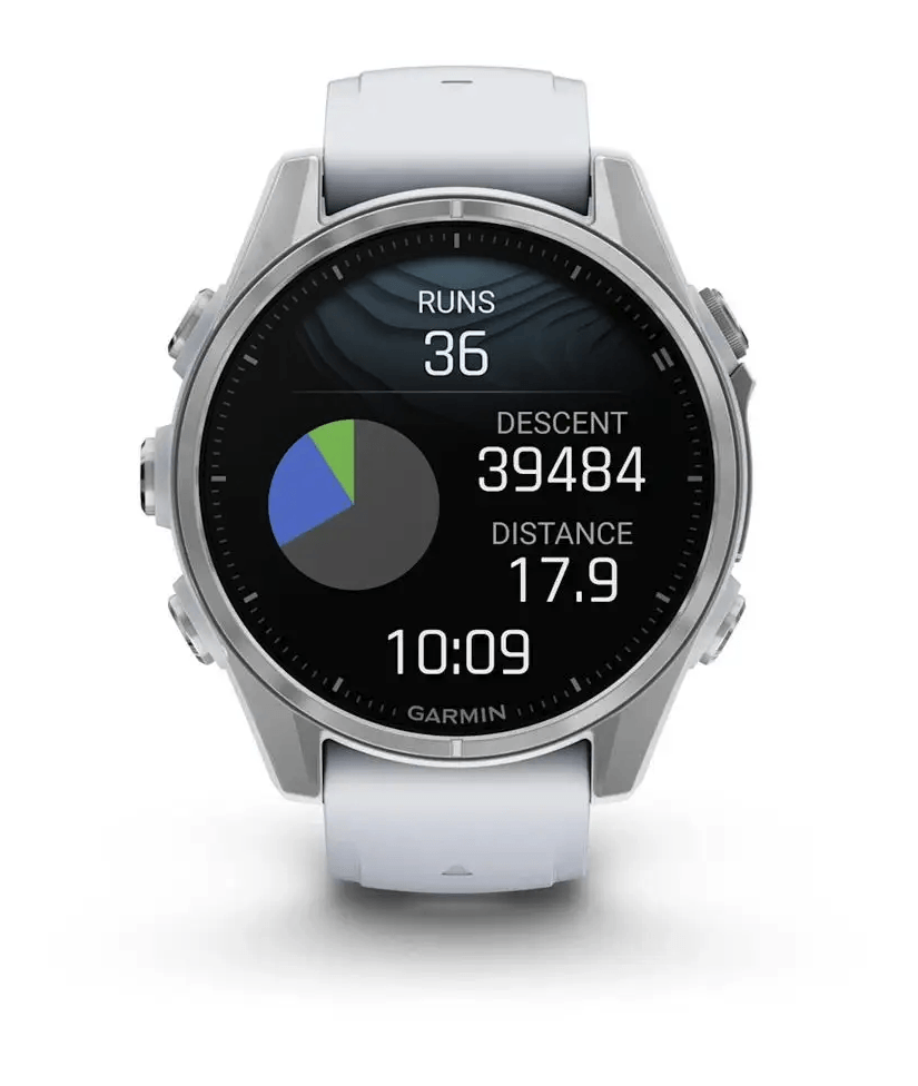 Спортивний годинник Garmin Fenix 8 Amoled 43мм Silver c белым силиконовым ремешком 010-02903-00