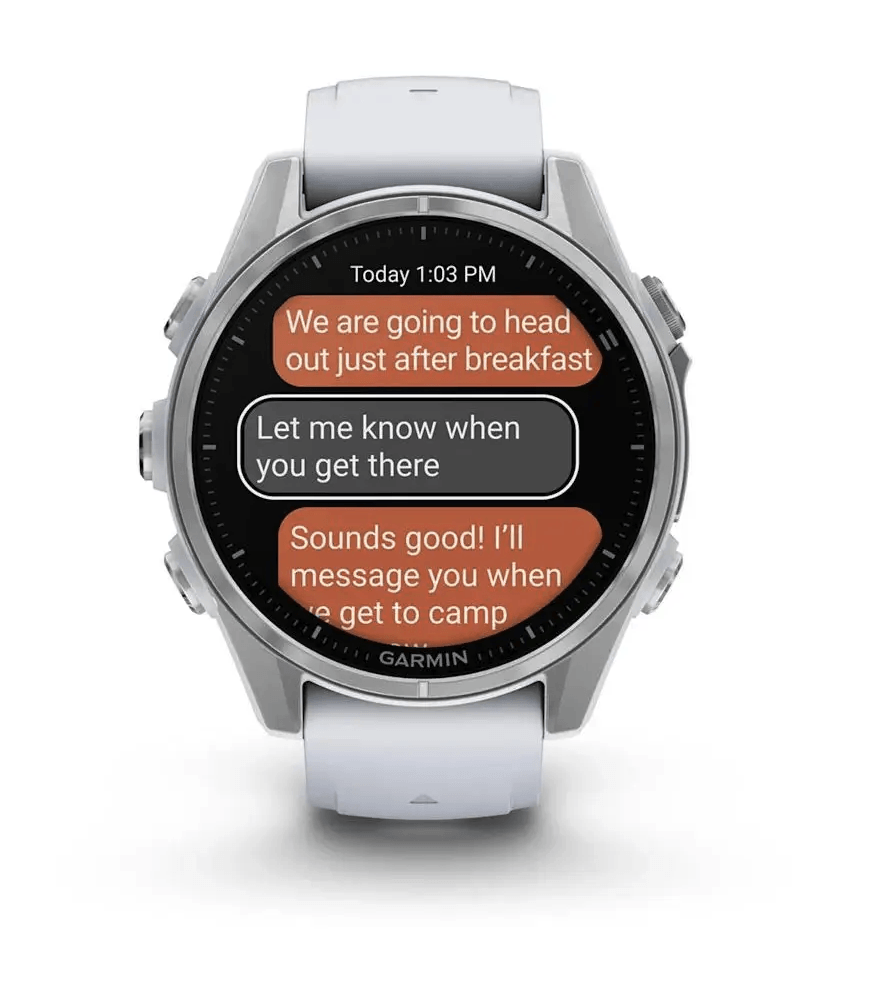 Спортивний годинник Garmin Fenix 8 Amoled 43мм Silver c белым силиконовым ремешком 010-02903-00