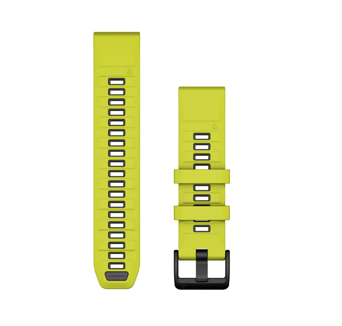 Ремешок Garmin fenix 8 QuickFit 22 мм Yellow/Graphite силиконовый 010-13392-08 серебряная пряжка 