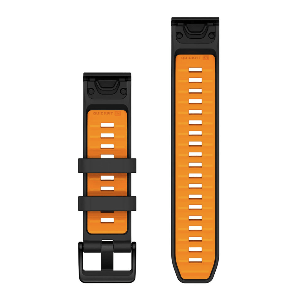 Ремешок Garmin fenix 8 QuickFit 22 мм Graphite/Spark Orange силиконовый 010-13392-05