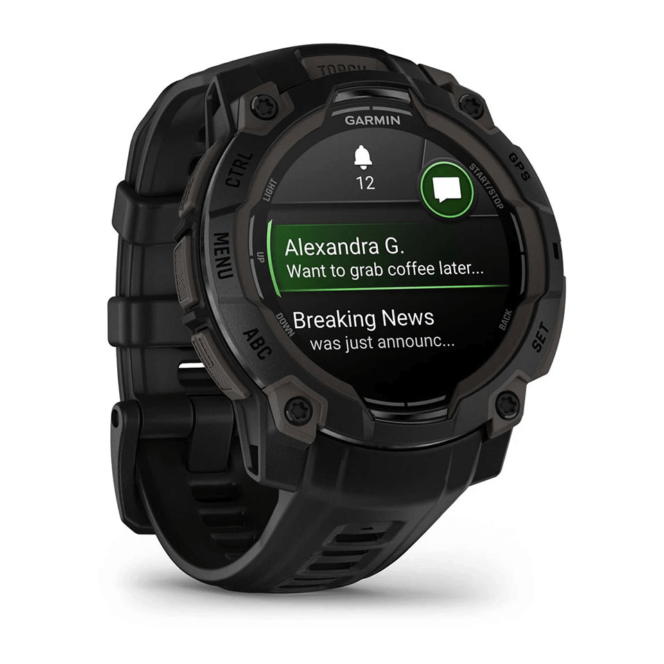 Часы-навигатор Garmin Instinct 3 Amoled 45мм Black с черным силиконовым ремешком 010-02936-00