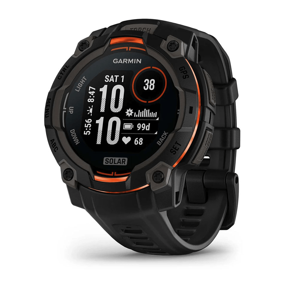 Часы-навигатор Garmin Instinct 3 Solar 45мм Black с черным силиконовым ремешком 010-02934-00