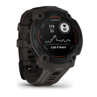 Часы-навигатор Garmin Instinct E Black 45мм с коричневим силиконовым ремешком 010-02933-00