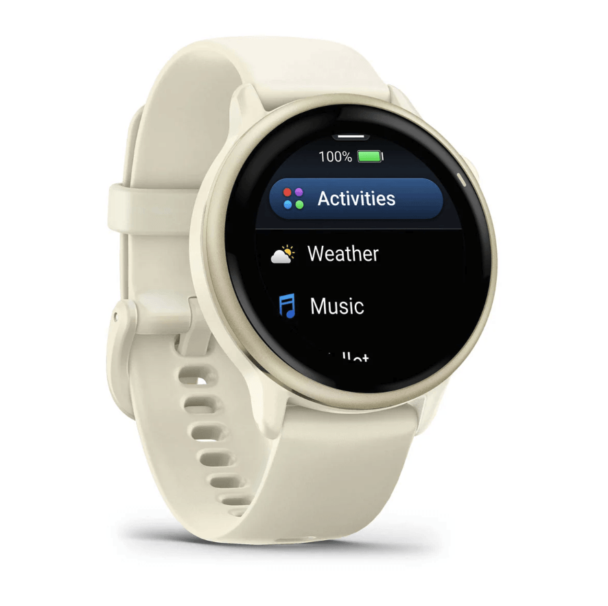 Фитнес часы Garmin Vivoactive 6 Lunar Gold c силиконовым ремешком 010-02985-01