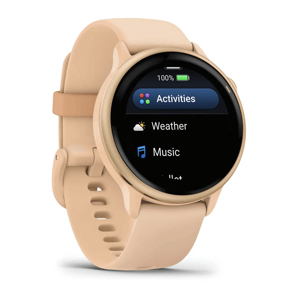 Фитнес часы Garmin Vivoactive 6 Metallic Pink Dawn c силиконовым ремешком 010-02985-03