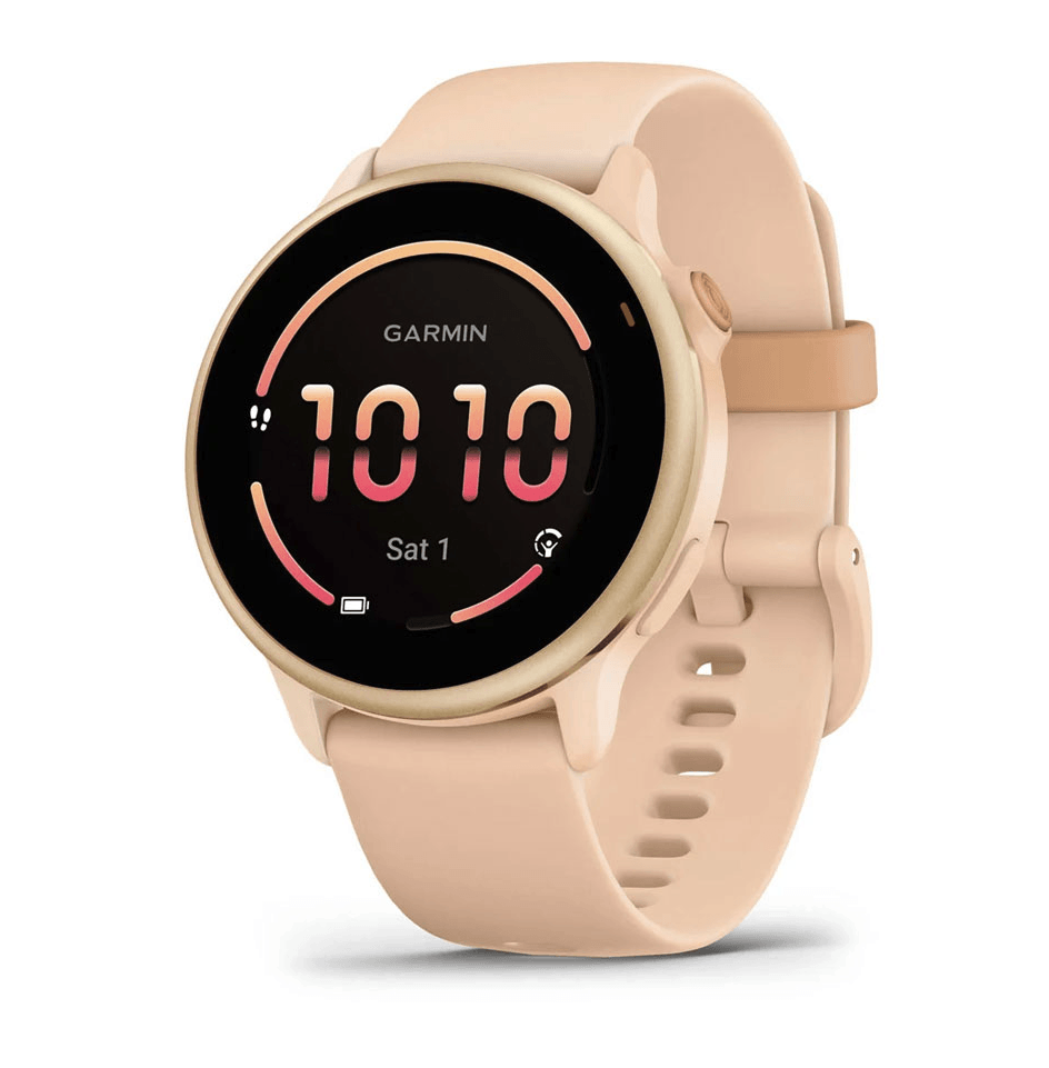 Фитнес часы Garmin Vivoactive 6 Metallic Pink Dawn c силиконовым ремешком 010-02985-03
