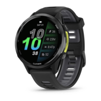 Часы Garmin Forerunner 970 Black/Yellow DLC Titanium с черным силиконовым ремешком 010-02969-10