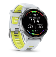 Часы Garmin Forerunner 970 Whitestone/ Yellow Titanium с белым силиконовым ремешком 010-02969-11