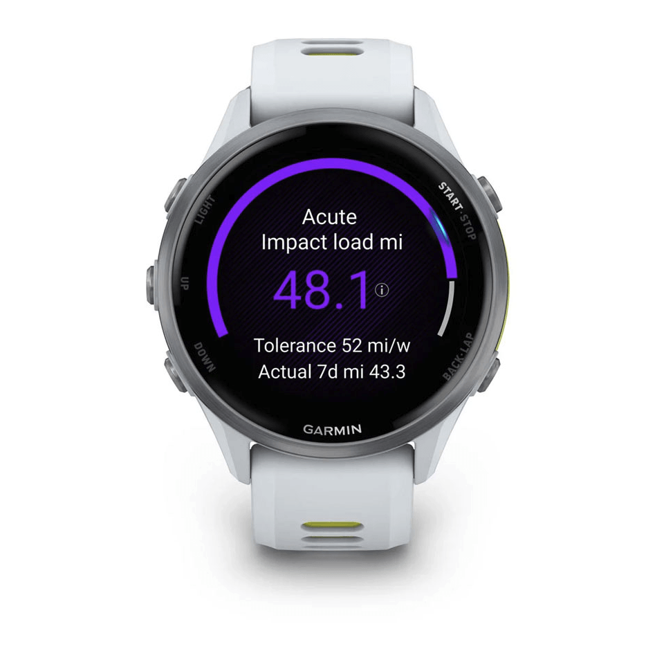 Часы Garmin Forerunner 970 Whitestone/ Yellow Titanium с белым силиконовым ремешком 010-02969-11