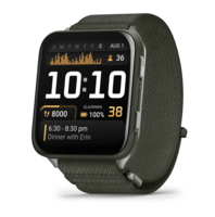 Спортивные часы Garmin Venu X1 Moss с титановым корпусом и хаки нейлоновым ремешком ComfortFit 010-02980-03