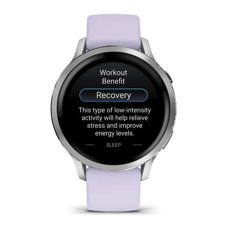 Спортивные часы Garmin Venu 4 41мм Silver Periwinkle с силиконовым ремешком 010-03013-01