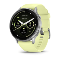 Спортивные часы Garmin Venu 4 45мм Silver with Citron со светло-желтым силиконовым ремешком 010-03014-02