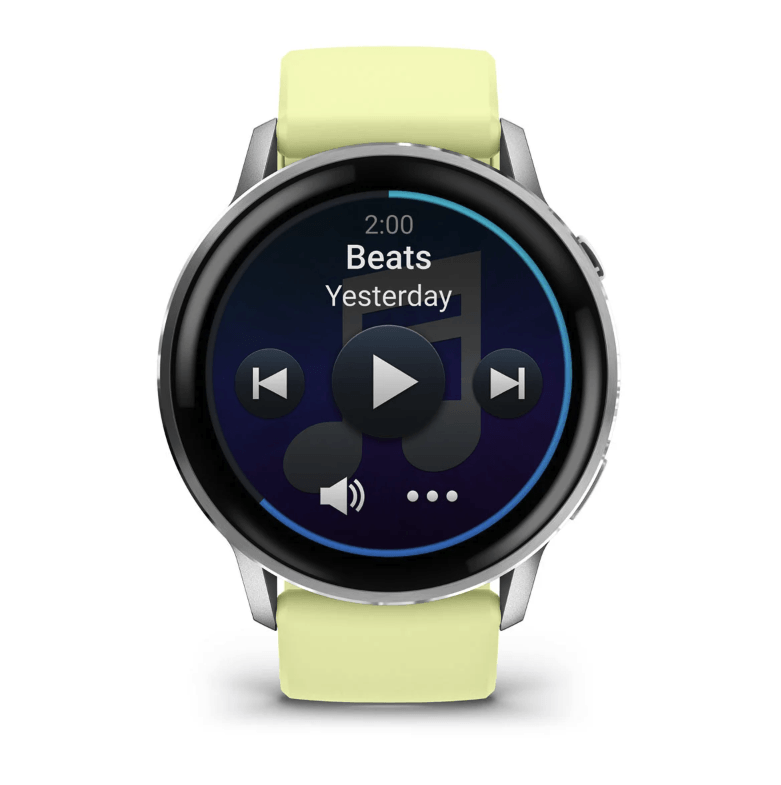 Спортивные часы Garmin Venu 4 45мм Silver with Citron со светло-желтым силиконовым ремешком 010-03014-02