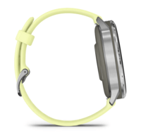 Спортивные часы Garmin Venu 4 45мм Silver with Citron со светло-желтым силиконовым ремешком 010-03014-02