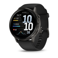 Спортивные часы Garmin Venu 4 45мм Black с черным силиконовым ремешком 010-03014-00